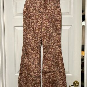 We The Free Paisley Print Pants - Brown and Tan